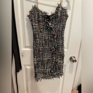Plaid Tweed Dress